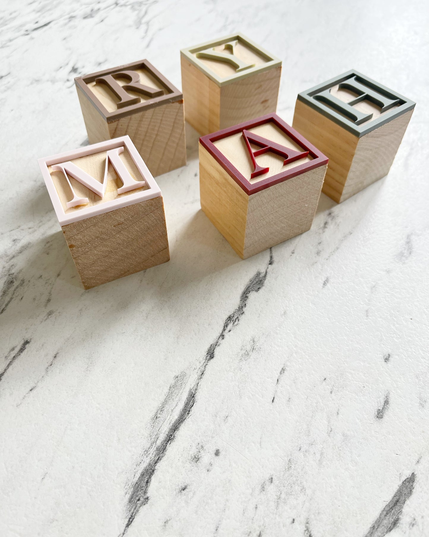 Personalised wooden letter blocks