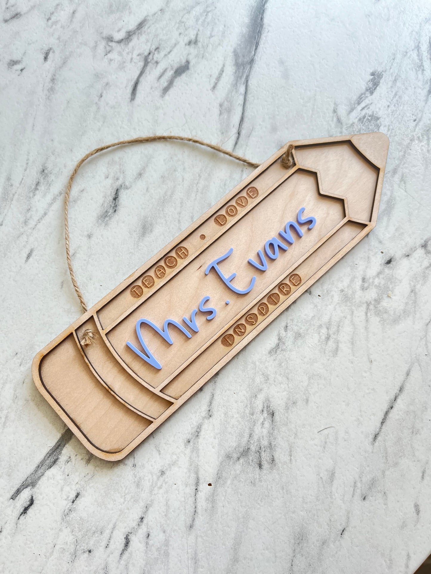 Personalised hanging pencil