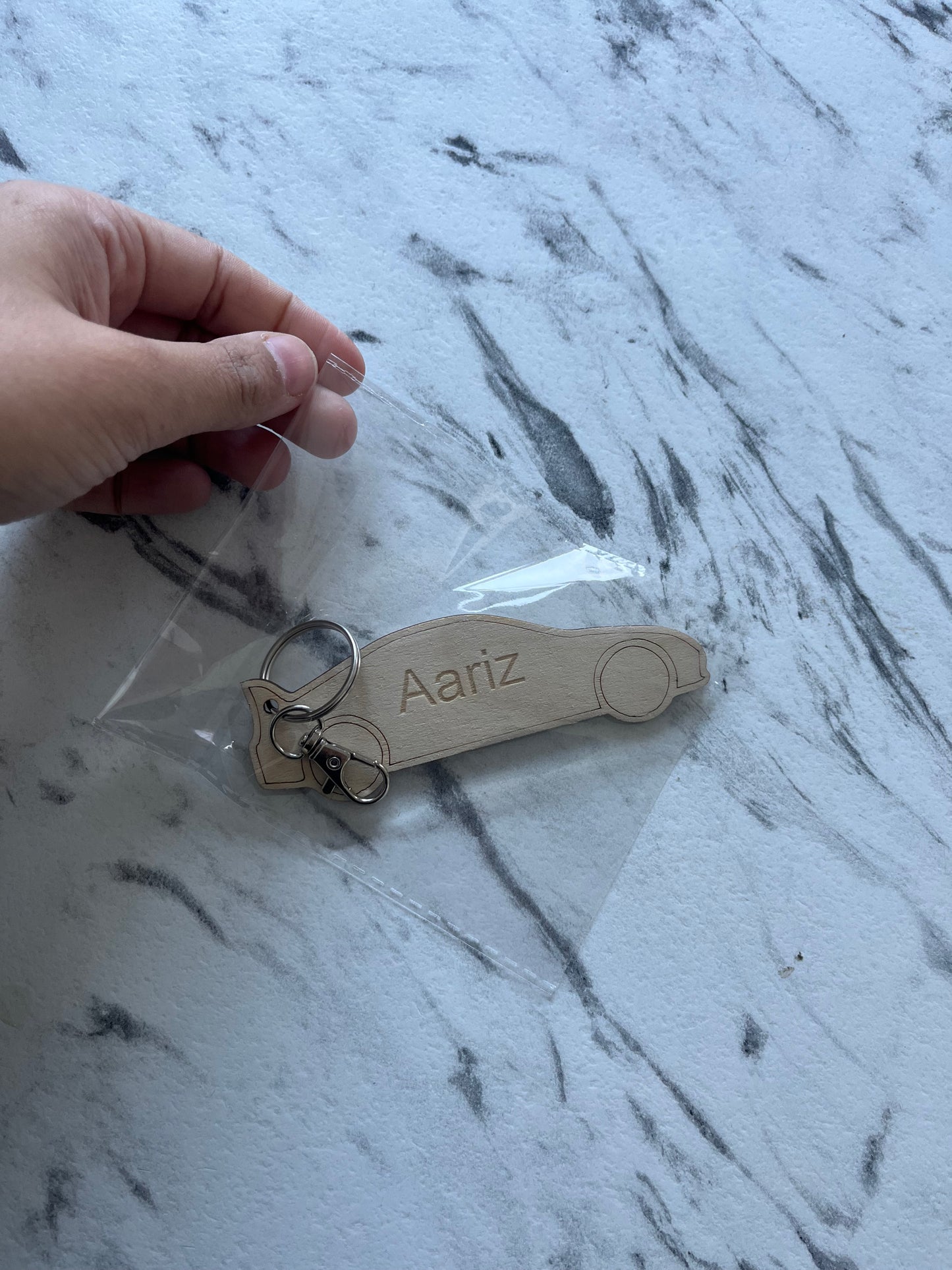 Personalised car keyring