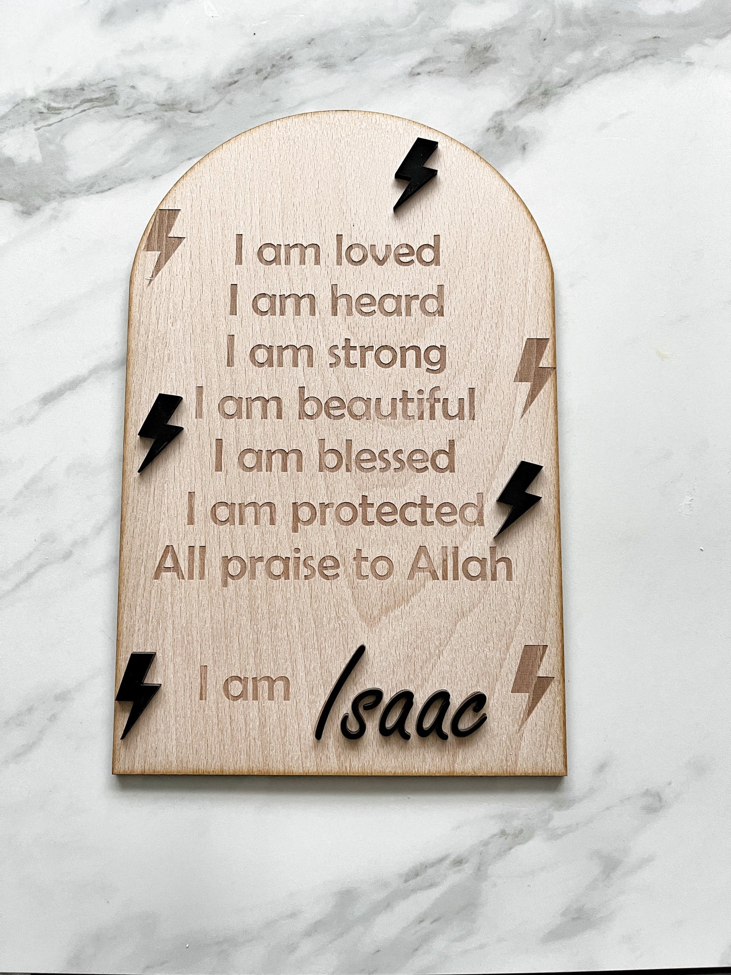 Personalised boys affirmation arch