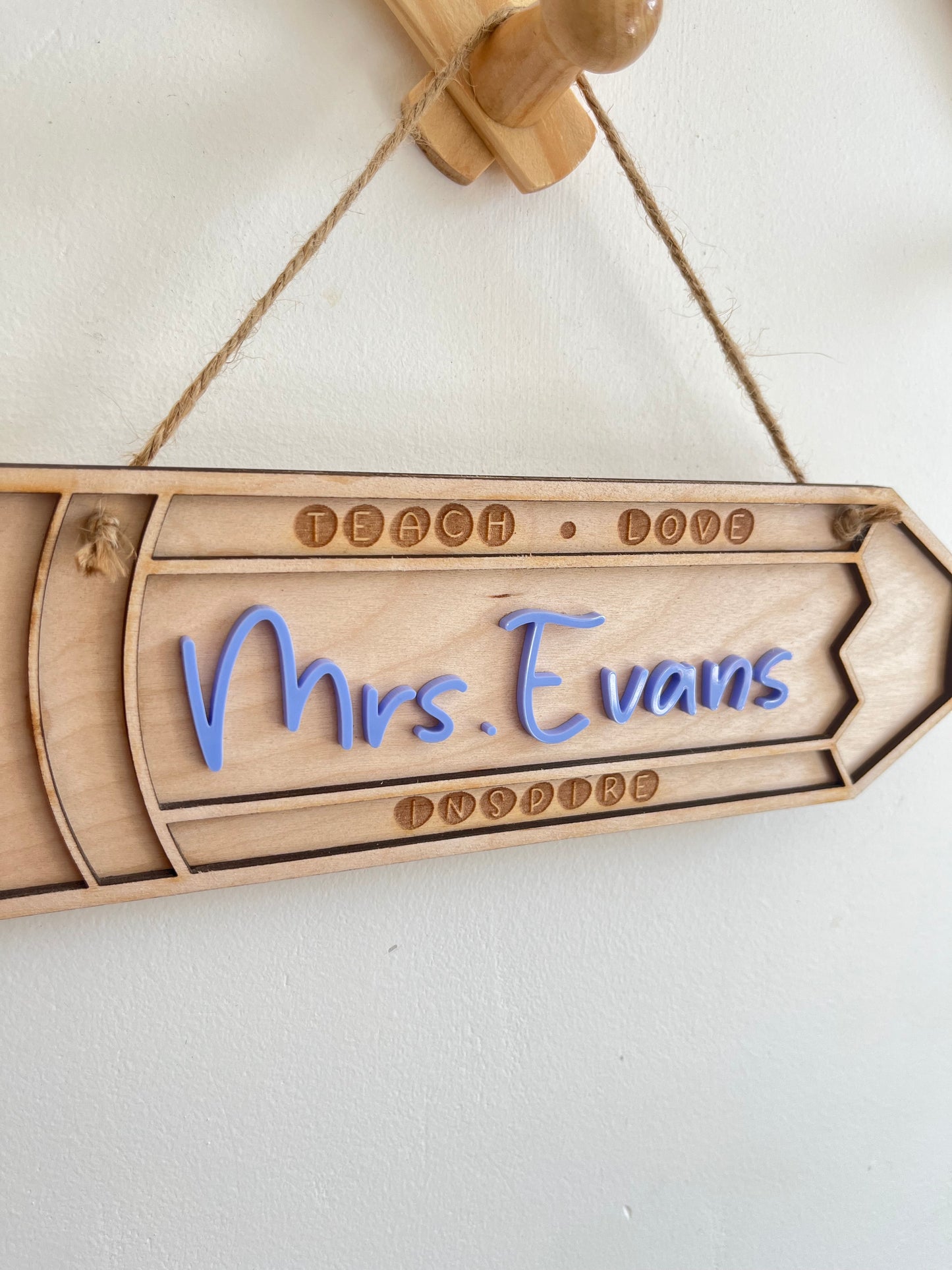 Personalised hanging pencil