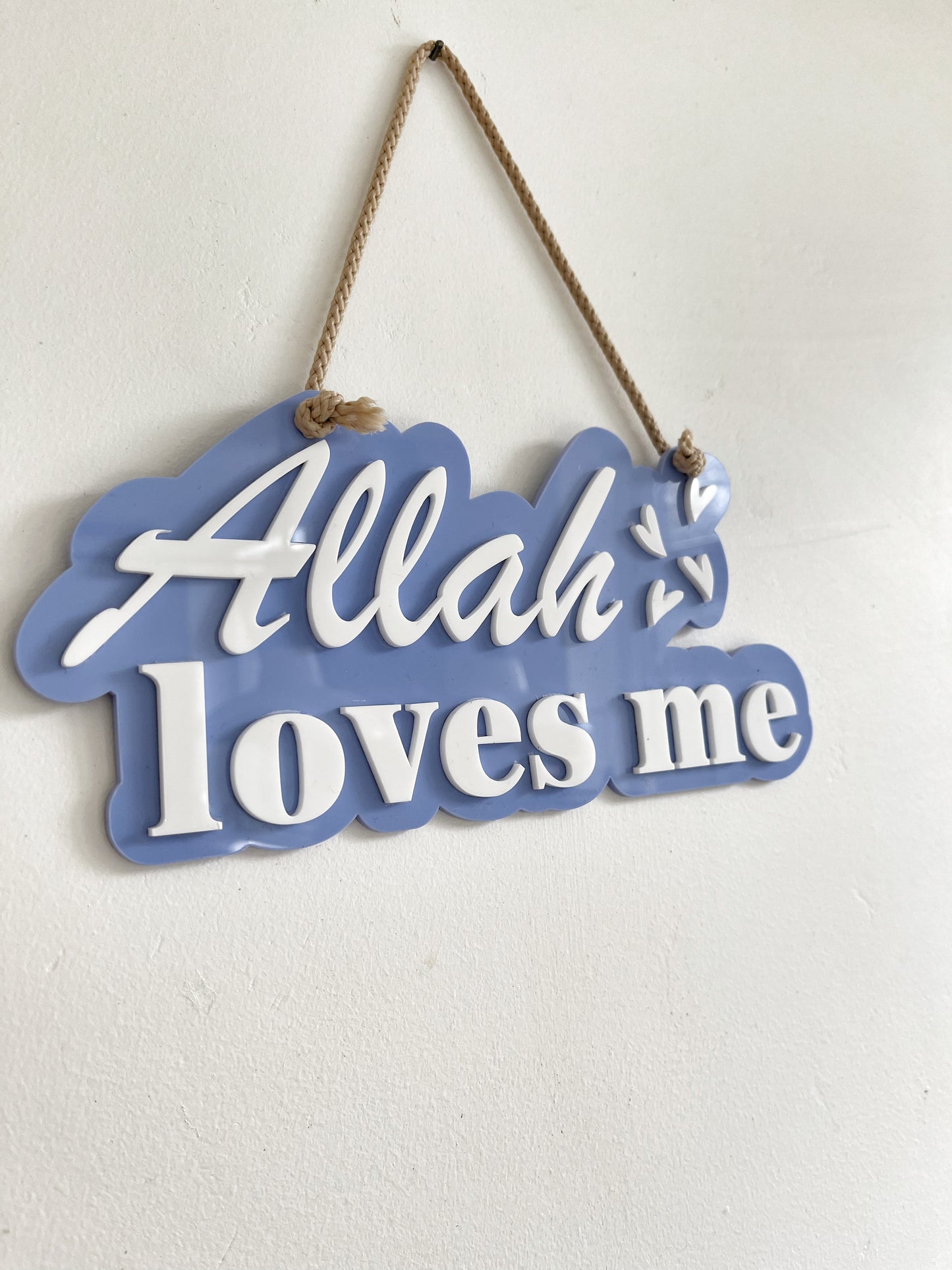 Allah loves me hanging plaque