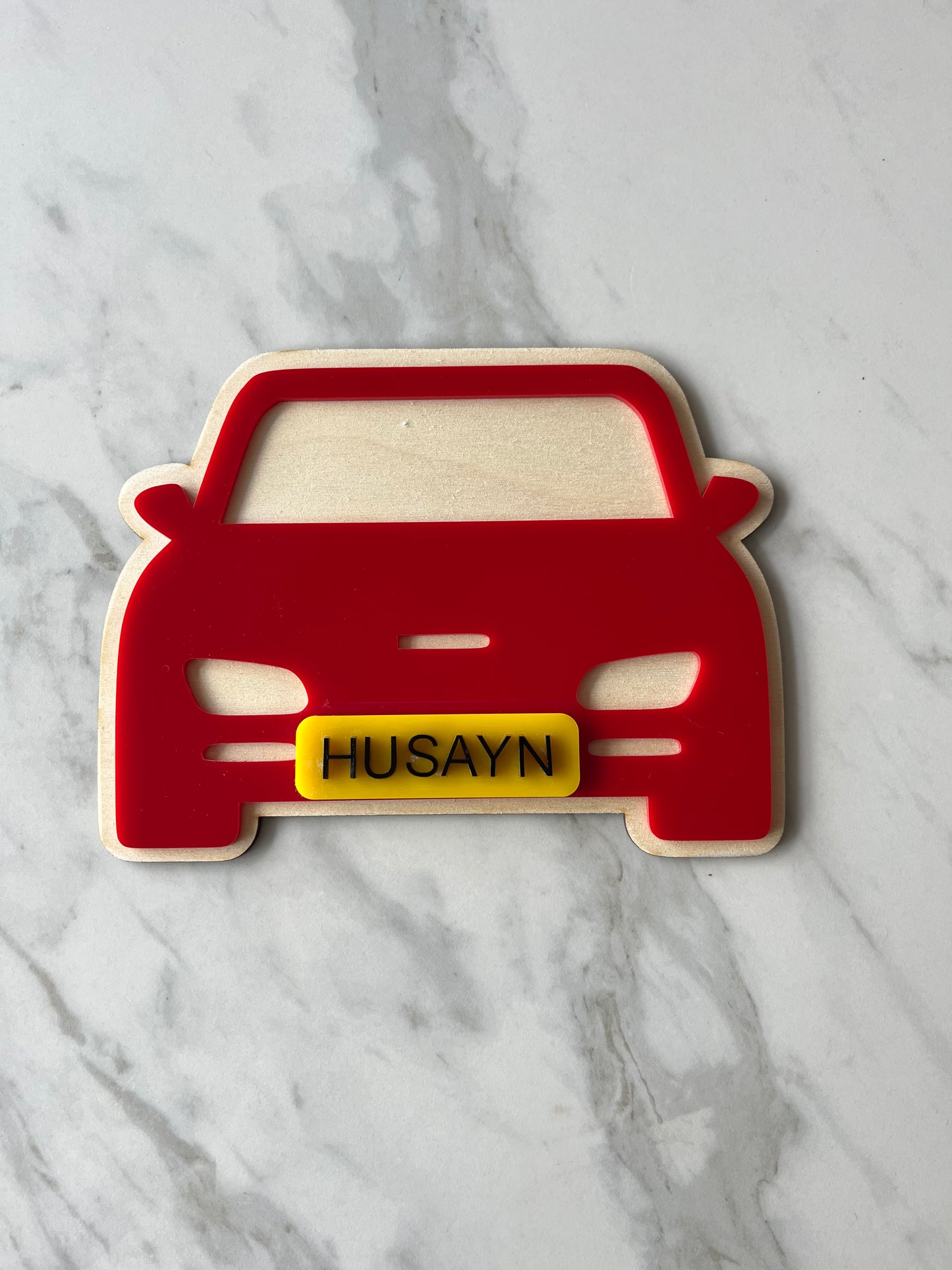 Personalised triple layered car decor