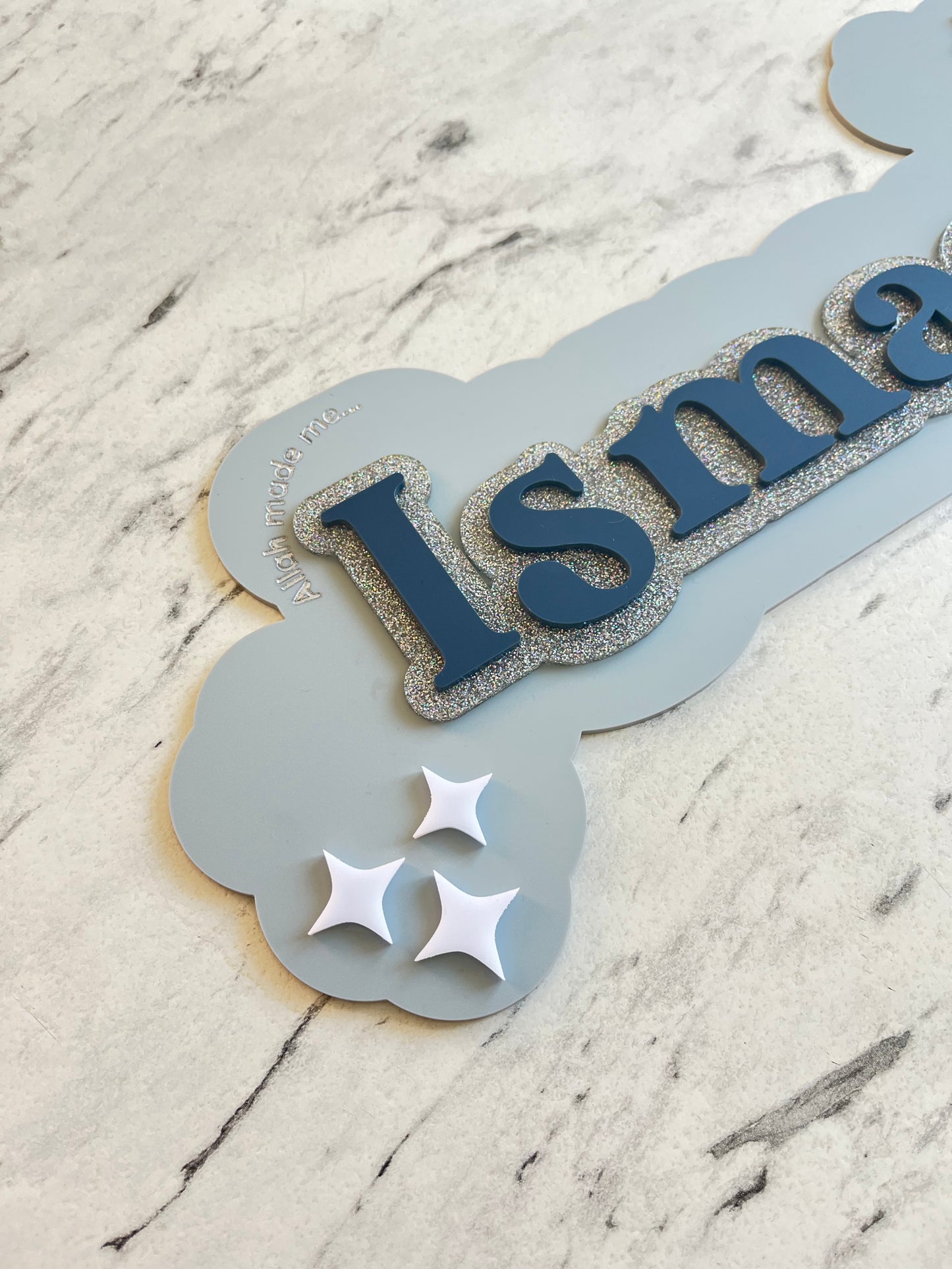 Triple layered “Allah made me...” room sign LARGE