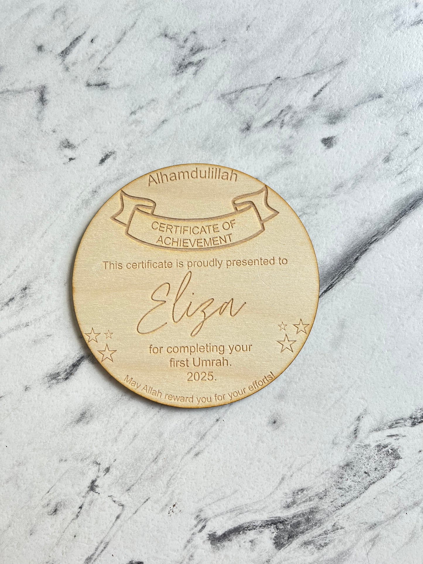 Personalised wooden keepsake certificates