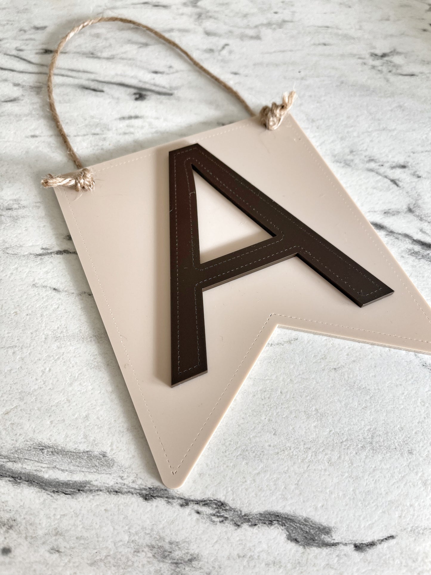 Personalised mini hanging Initial pennant