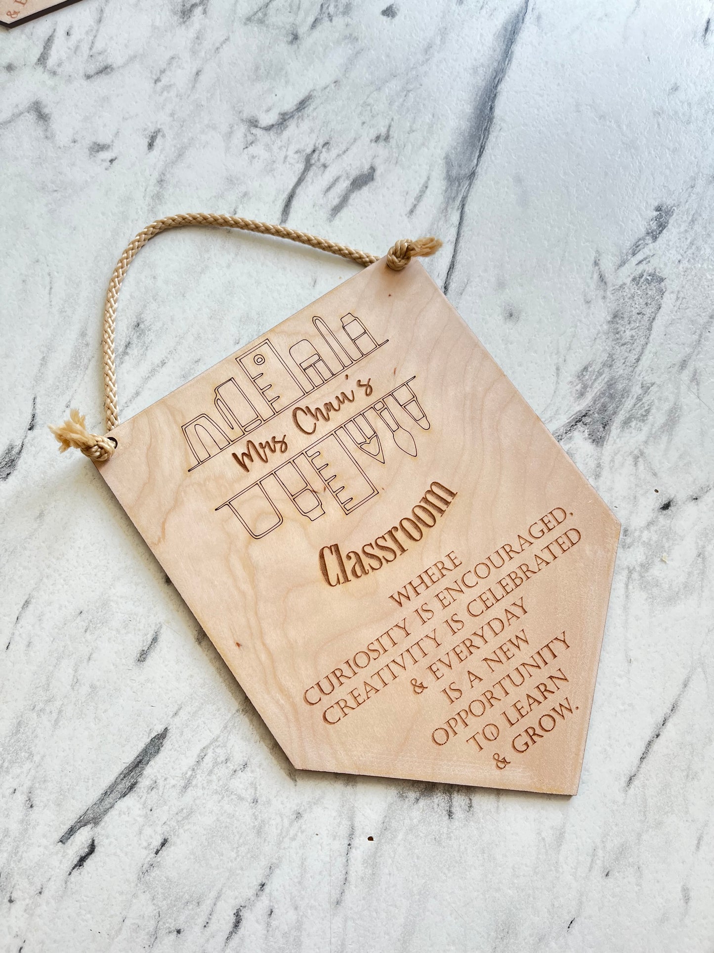 Hanging classroom pennant