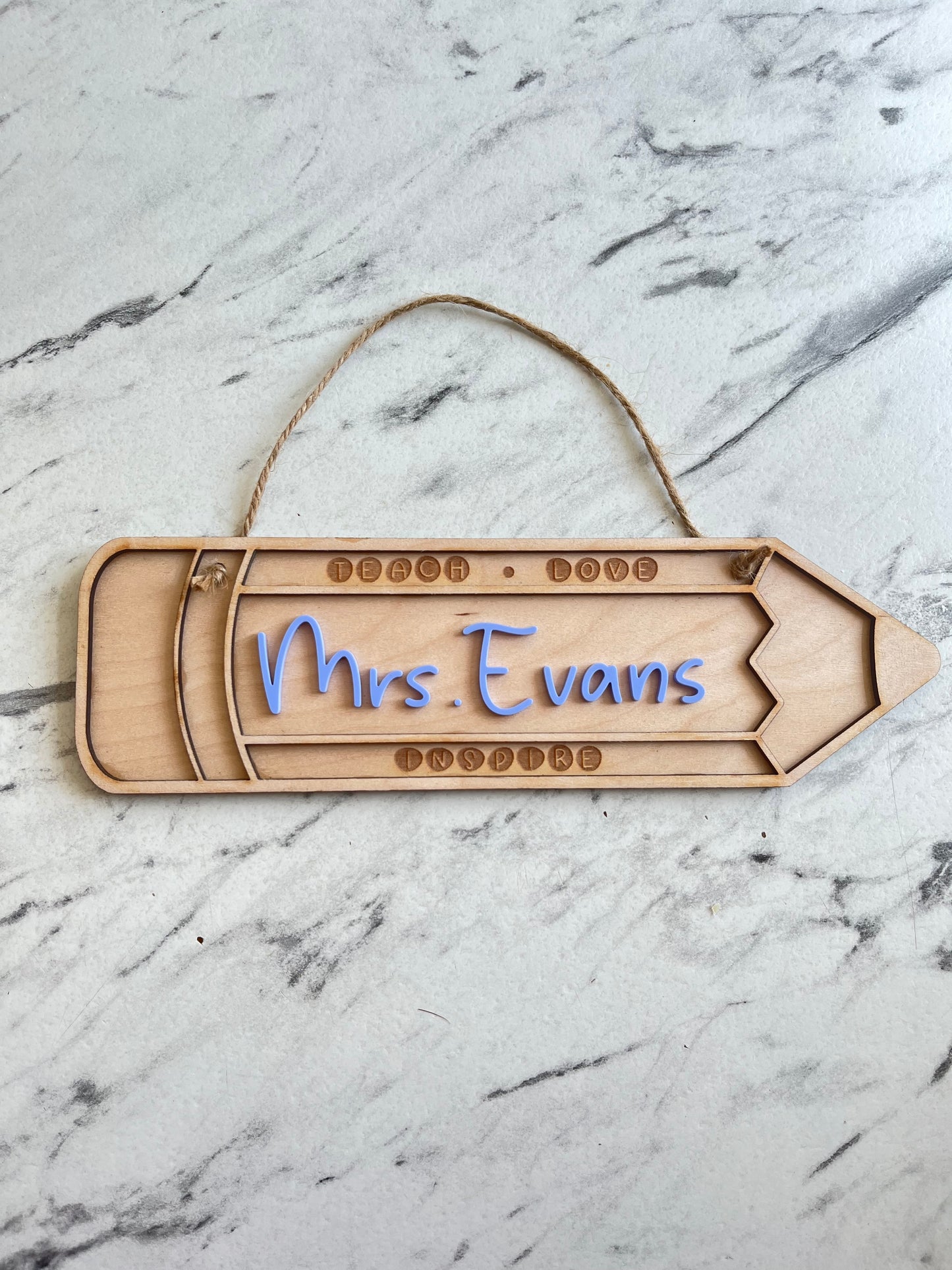 Personalised hanging pencil