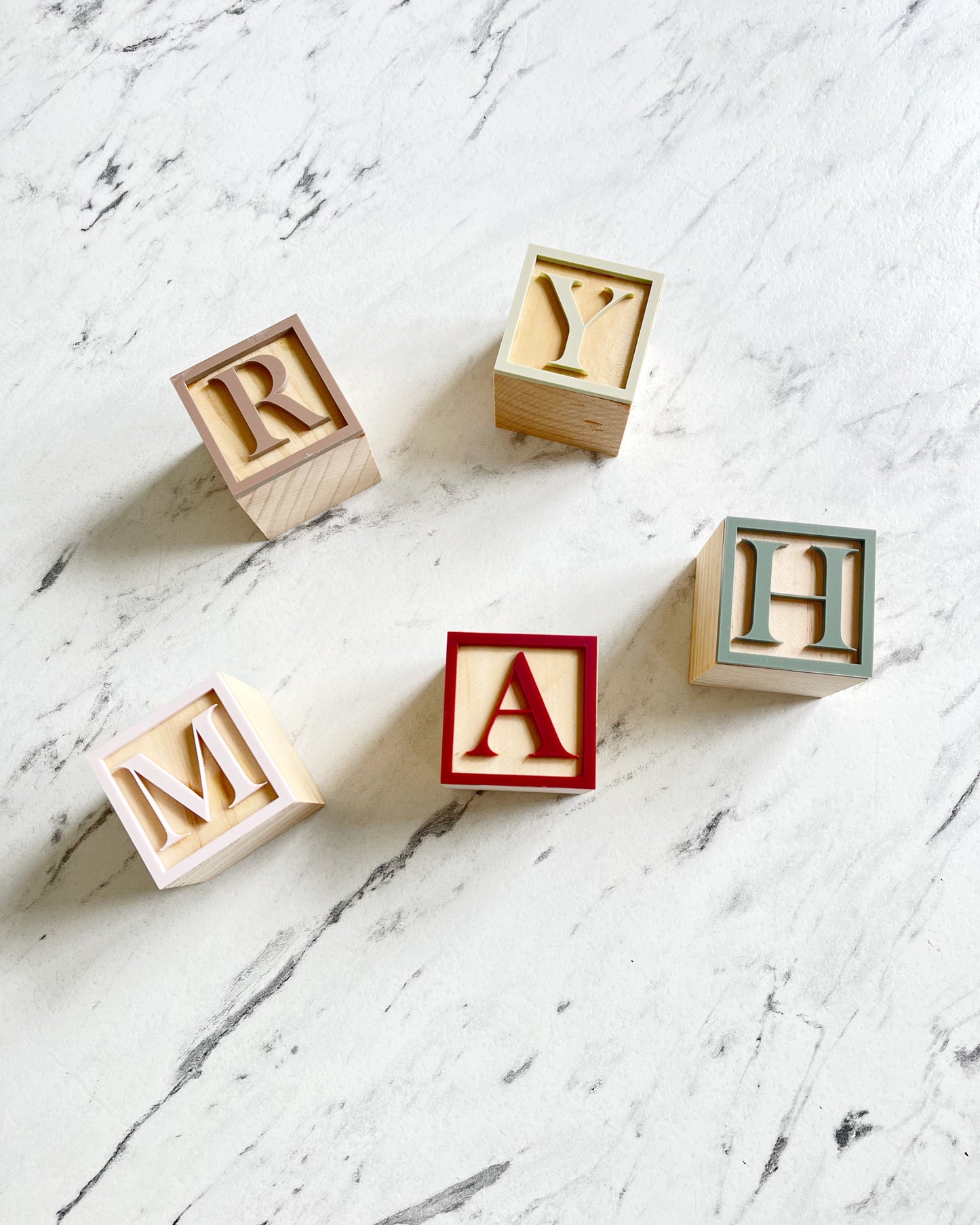 Personalised wooden letter blocks