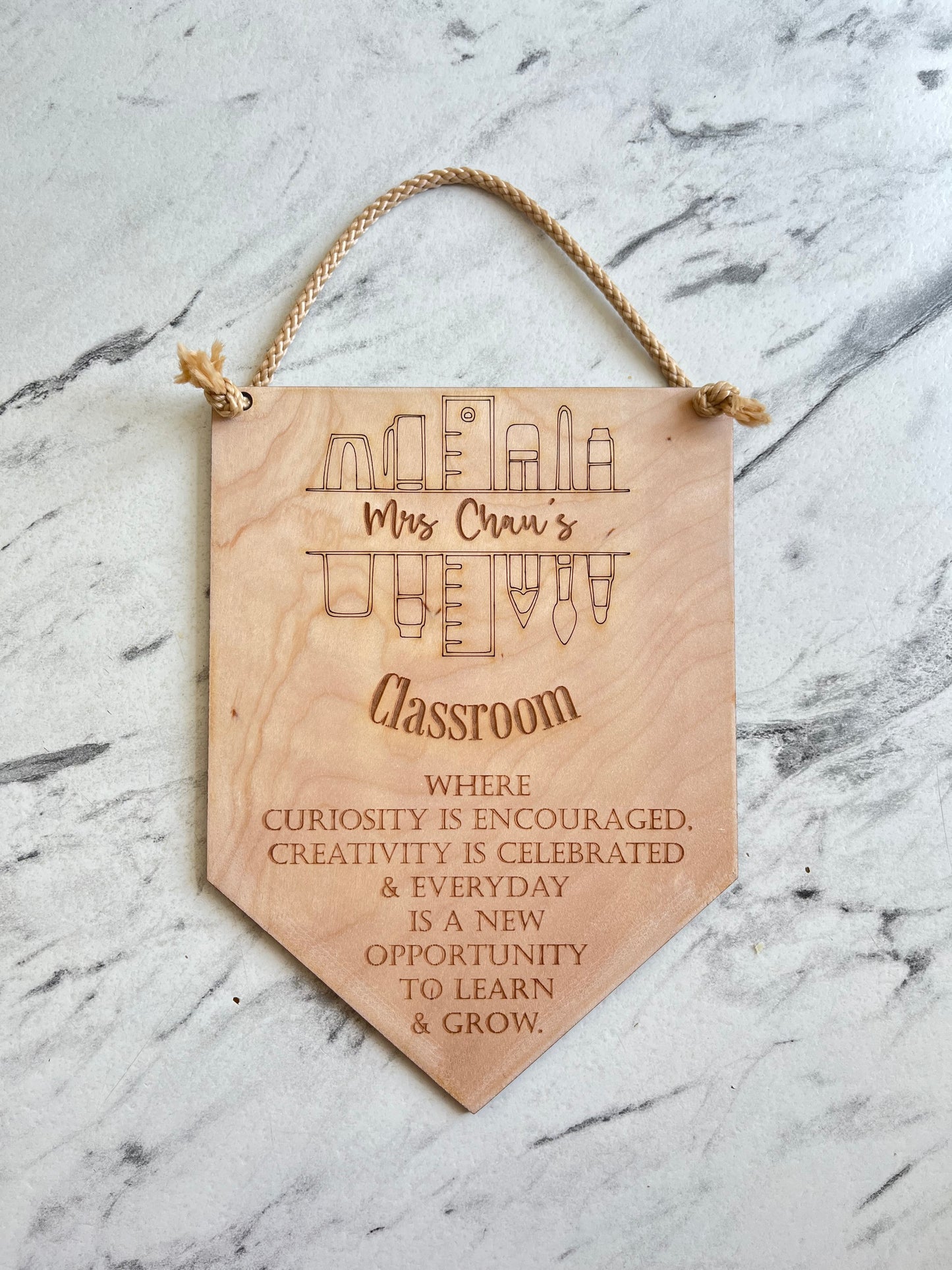 Hanging classroom pennant