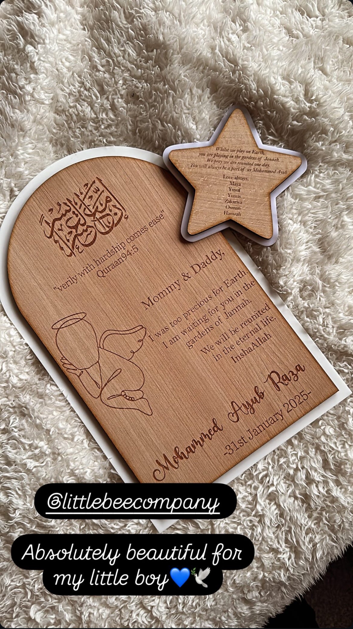 Angel baby memory plaque