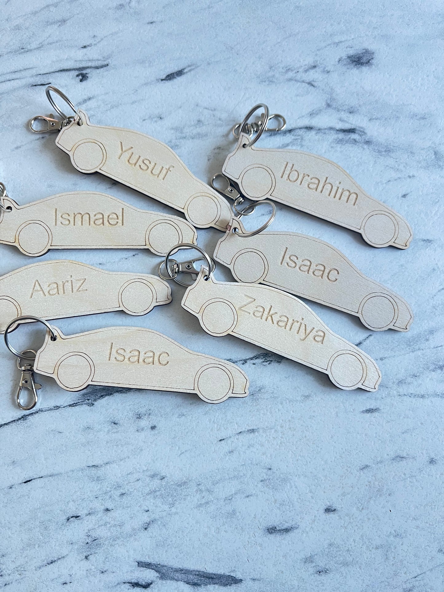 Personalised car keyring