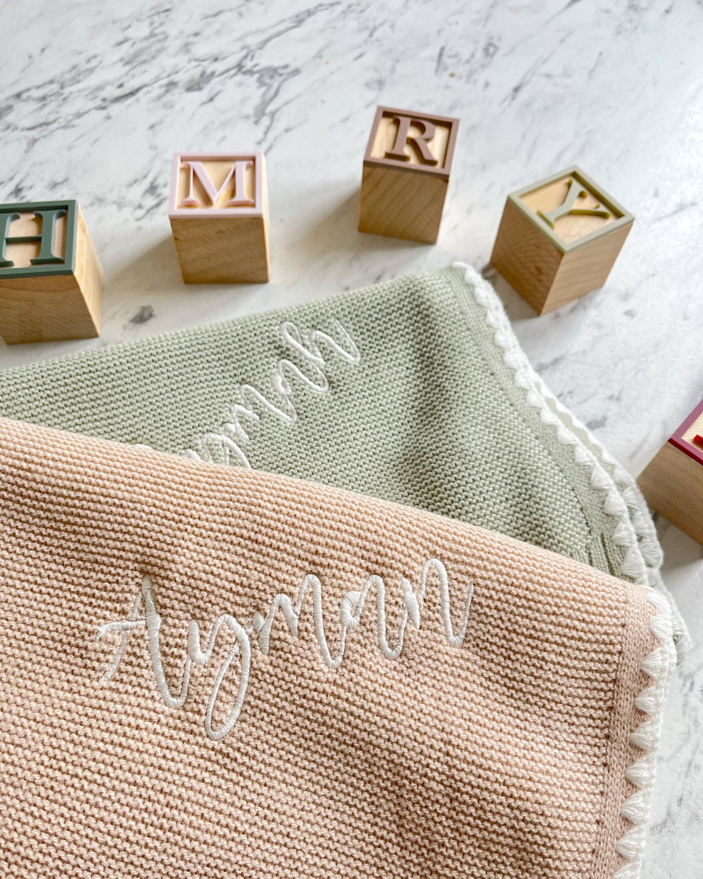 Knitted personalised blanket