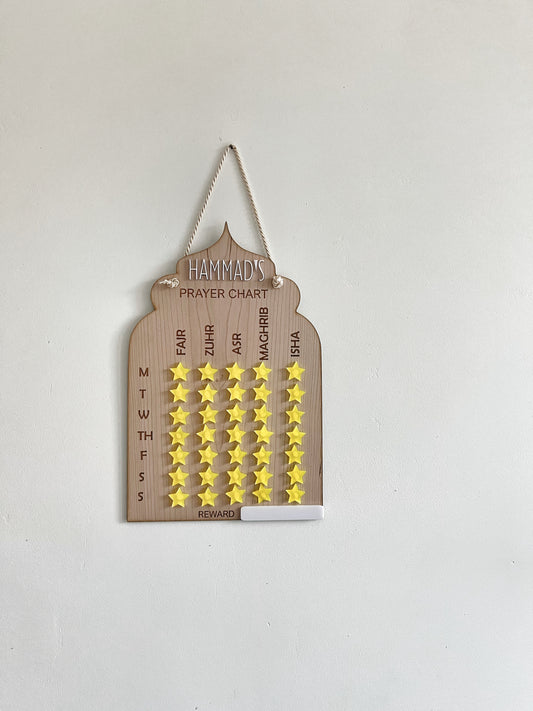 Personalised prayer chart