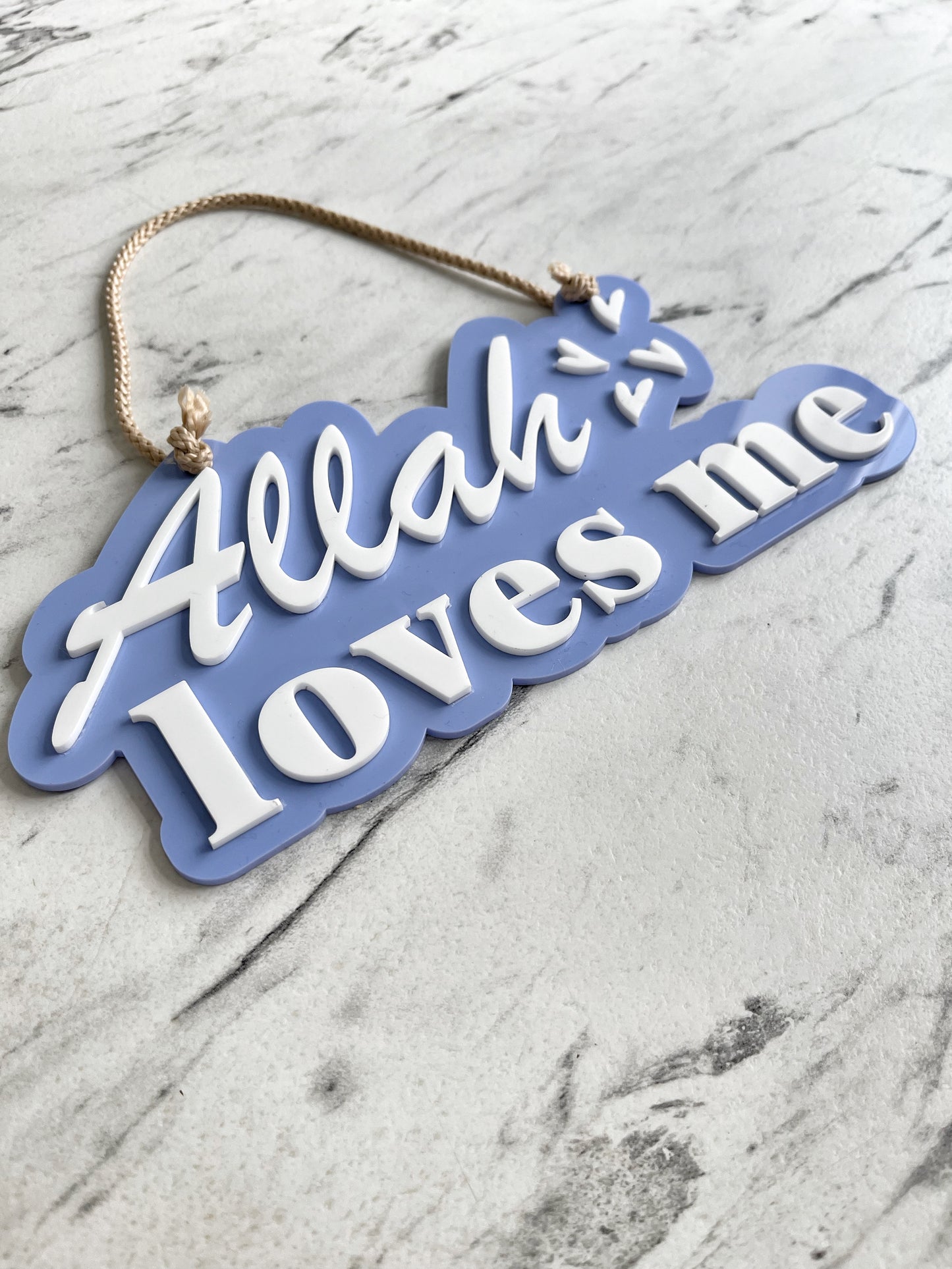 Allah loves me hanging plaque