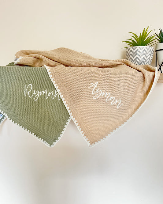 Knitted personalised blanket