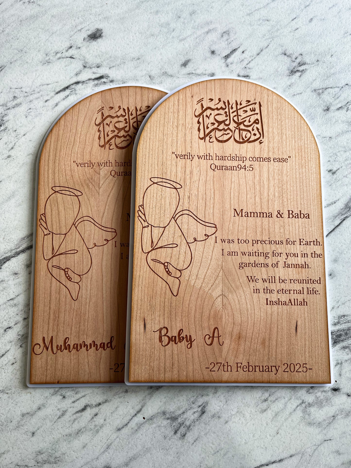 Angel baby memory plaque