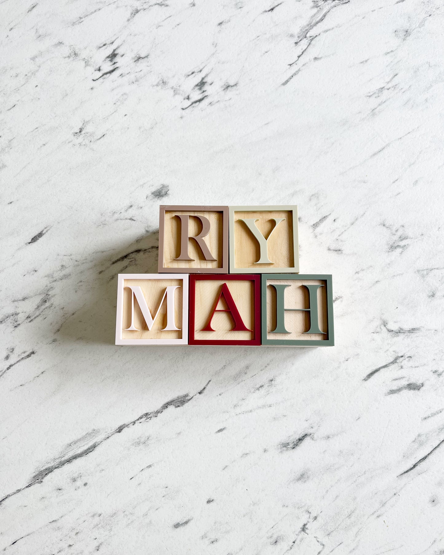 Personalised wooden letter blocks