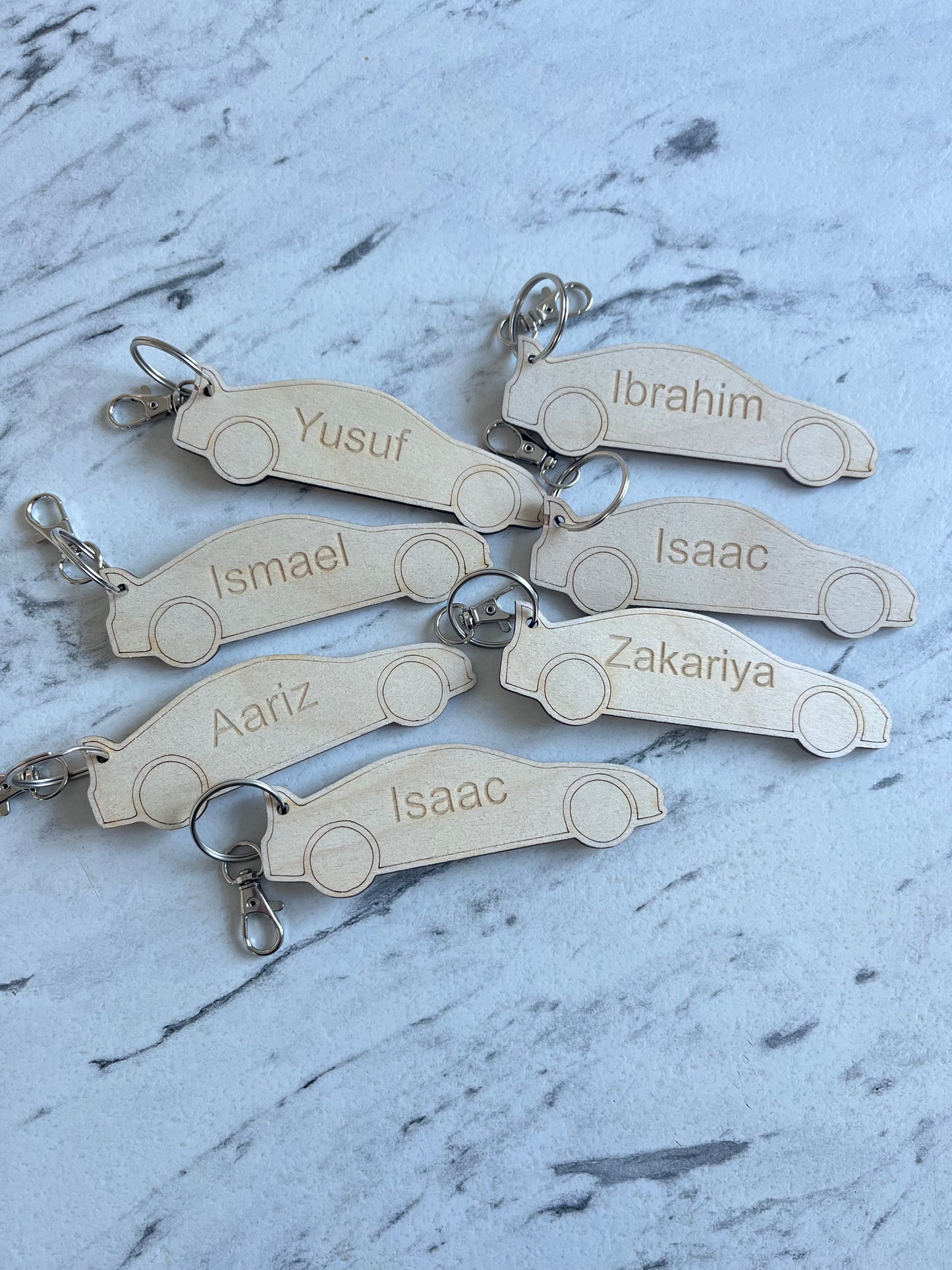 Personalised car keyring