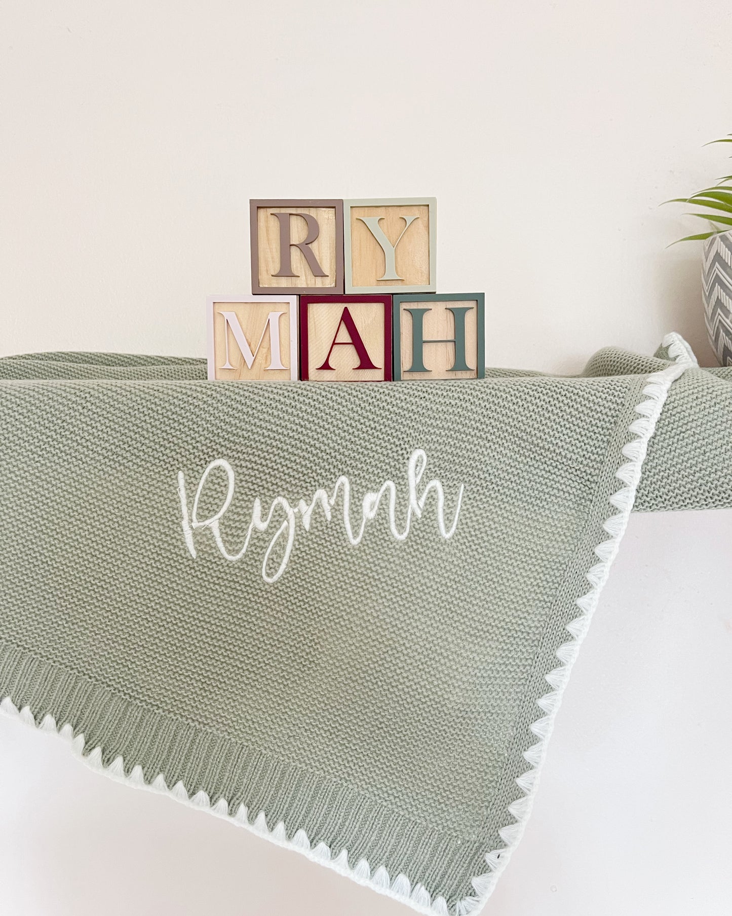 Personalised wooden letter blocks