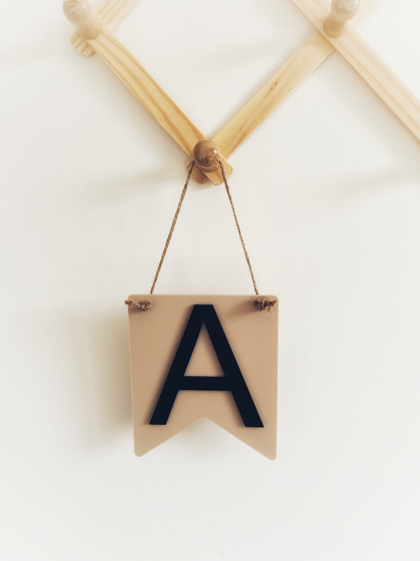Personalised mini hanging Initial pennant