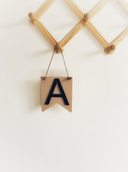 Personalised mini hanging Initial pennant