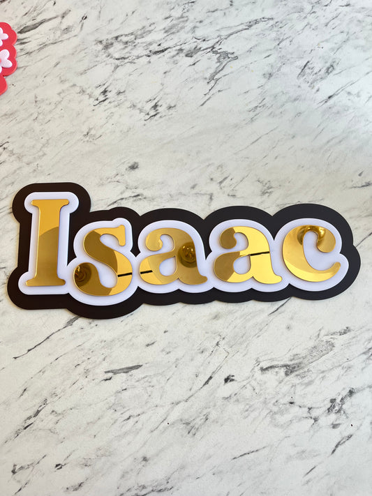 Triple layered XL name sign