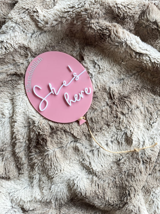 Birth announcement balloon