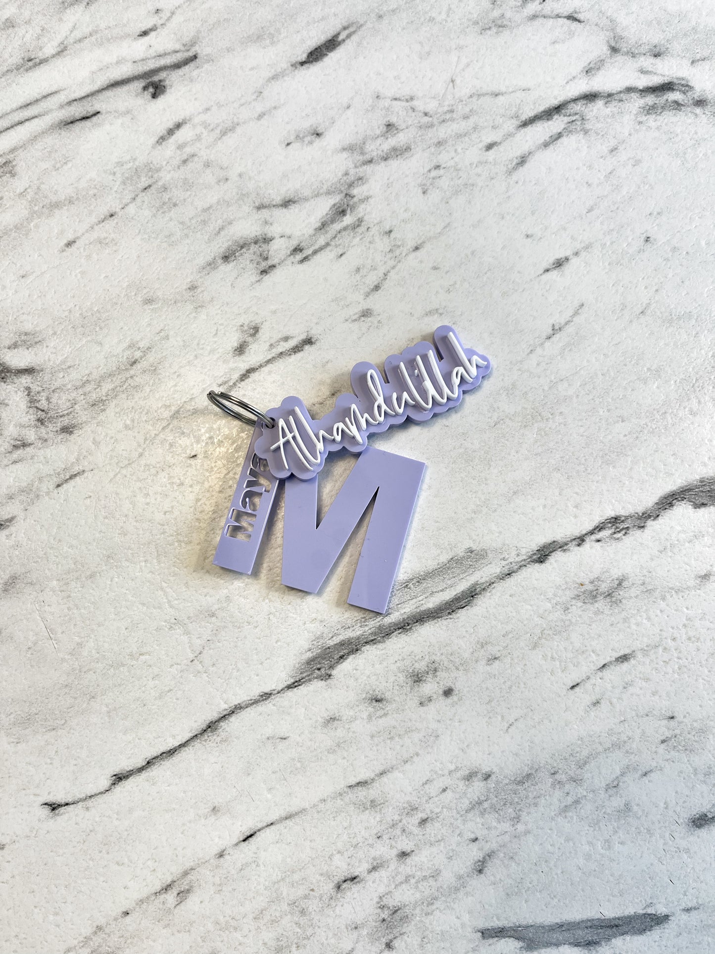Personalised Initial and Alhamdulilah keyring