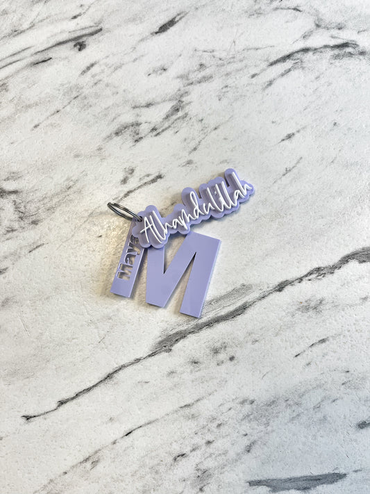 Personalised Initial and Alhamdulilah keyring