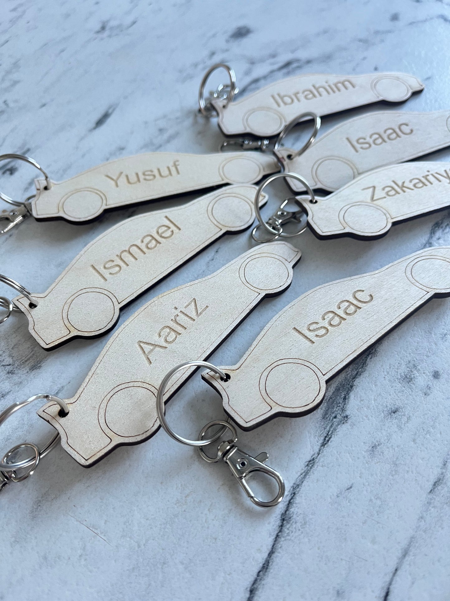 Personalised car keyring