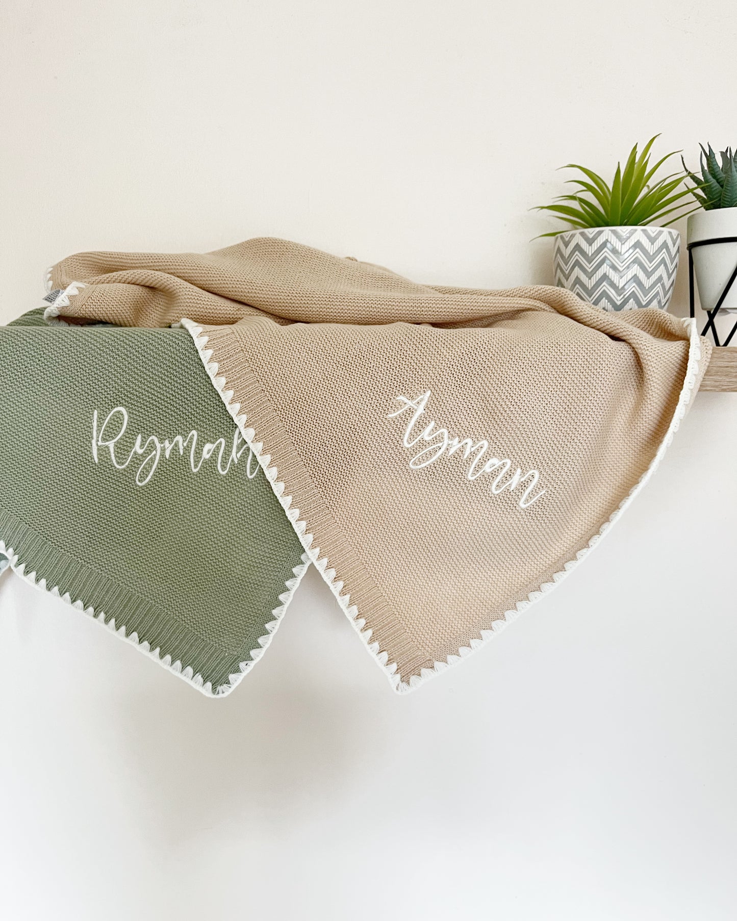 Knitted personalised blanket